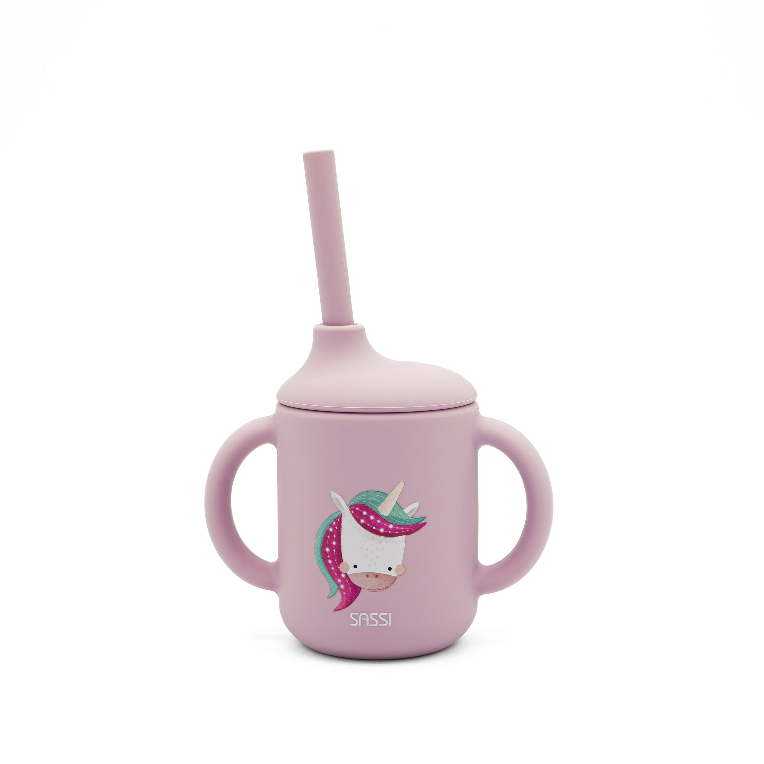 SASSI Силиконска чашка со цевка бебе/деца Unicorn